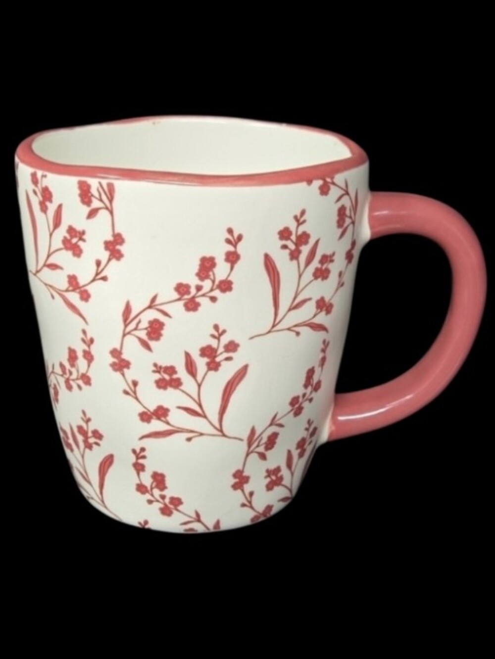 2025 Gooseberry Moon Elegant Burgundy Floral Ceramic Farmhouse-Style Mug